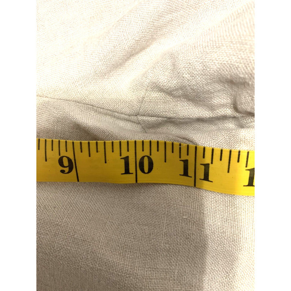 INC Women's Linen Pants Size 16 Brown Roll Tab Drawstring Zip Coastal Resort - Picture 4 of 9